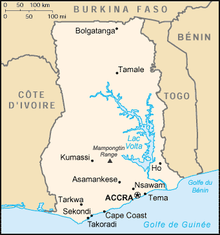 Carte géographique du Ghana